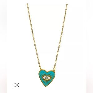 ADORNIA
Heart Evil Eye Pendant Necklace
